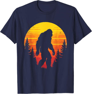 Bigfoot Cryptid & Retro Sasquatch T-Shirt - T-Shirt | Navy