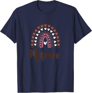 Mamoo Boho Rainbow Hearts Love Family Grandma T-Shirt - T-Shirt | Navy