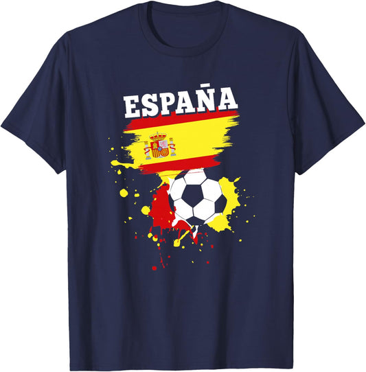 Supporter Fan Football Espagnol Maillot Drapeau d'Espagne Haut de Gamme T-Shirt - T-Shirt | Navy
