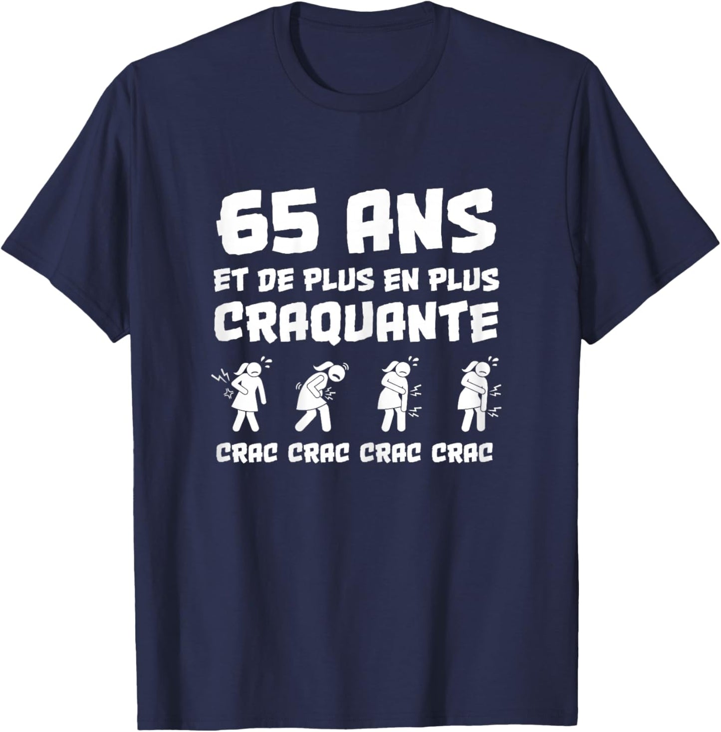 Women's Birthday Gift 65 Years Funny Humour T-Shirt - T-Shirt | Navy