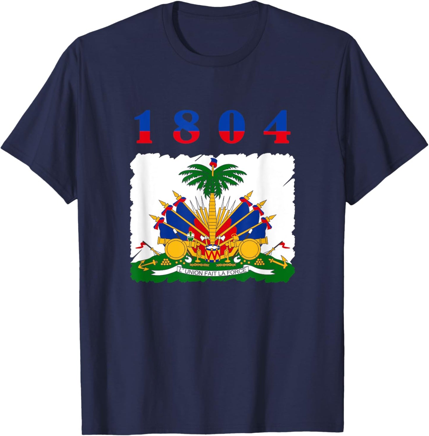 Haiti Flag Symbol Pride Roots Haitian 1804 T-Shirt - T-Shirt | Navy