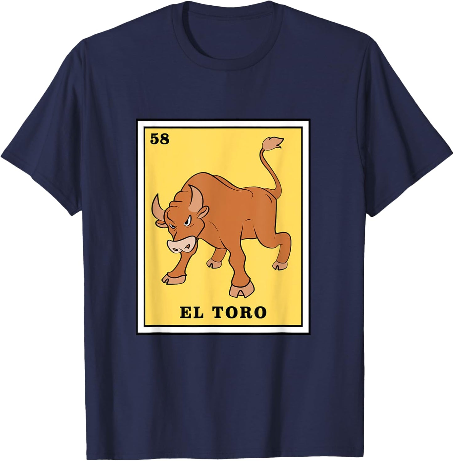 Funny Game El Toro Mexican Lottery Card T-Shirt - T-Shirt | Navy