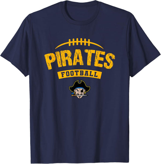 Fernandina Beach Pirates Logo Football Distressed HS T-Shirt - T-Shirt | Navy
