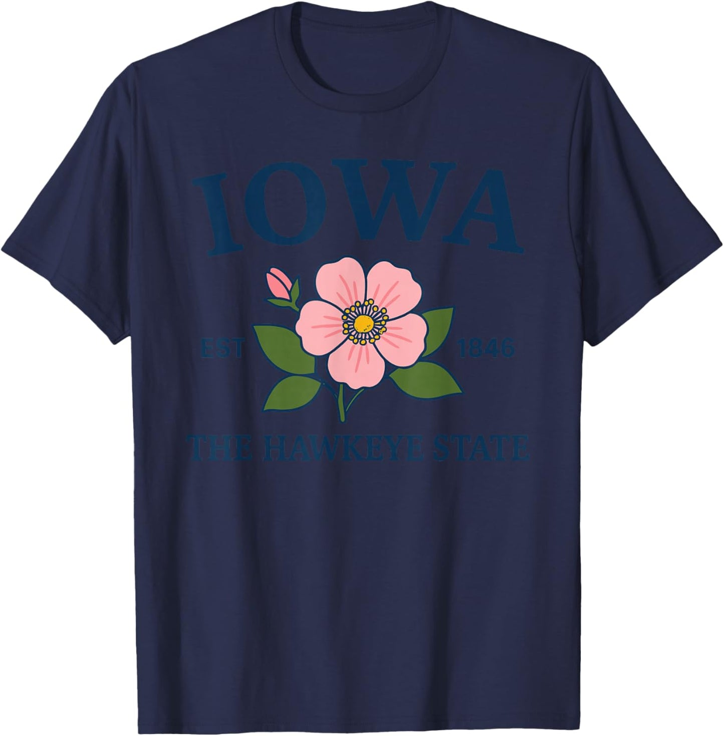 Iowa Flower T-Shirt - T-Shirt | Navy
