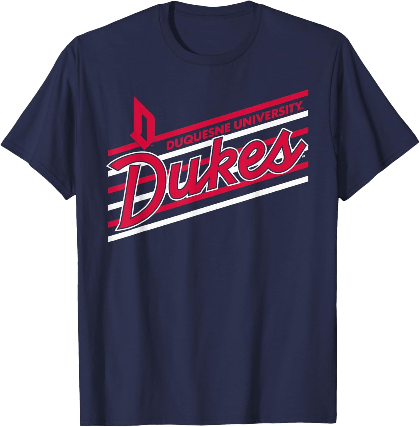 Duquesne Dukes Retro Performer Navy Officially Licensed T-Shirt - T-Shirt | Navy