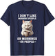 I Don't Like Morning People Funny Cat Coffee Lover T-Shirt - T-Shirt | Navy
