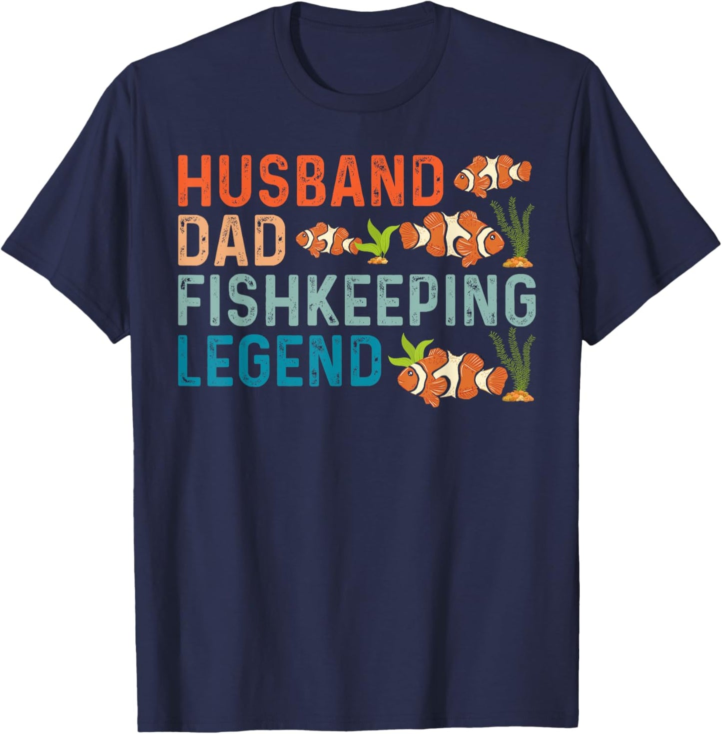 Saltwater Aquarium dad,father, Husband Dad Fishkeeping T-Shirt - T-Shirt | Navy