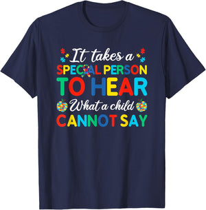 It Takes A Special Person To Hear What A Child Cannot Say T-Shirt - T-Shirt | Navy