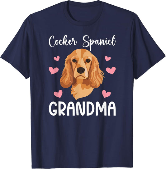 Cocker Spaniel Grandma Of A Cocker Spaniel Grandmother T-Shirt - T-Shirt | Navy