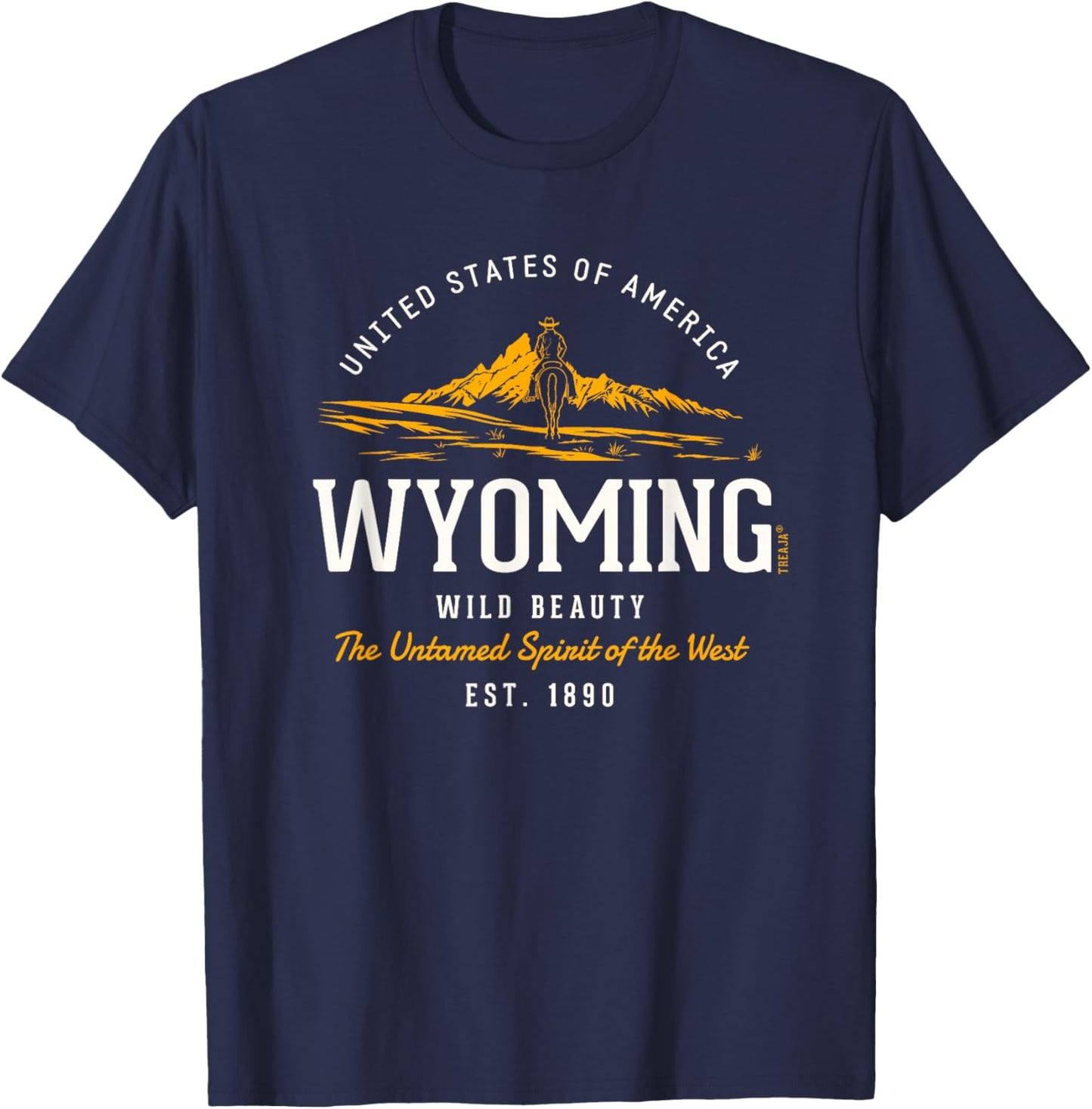 Retro Styled State of Wyoming Vintage T-Shirt - T-Shirt | Navy