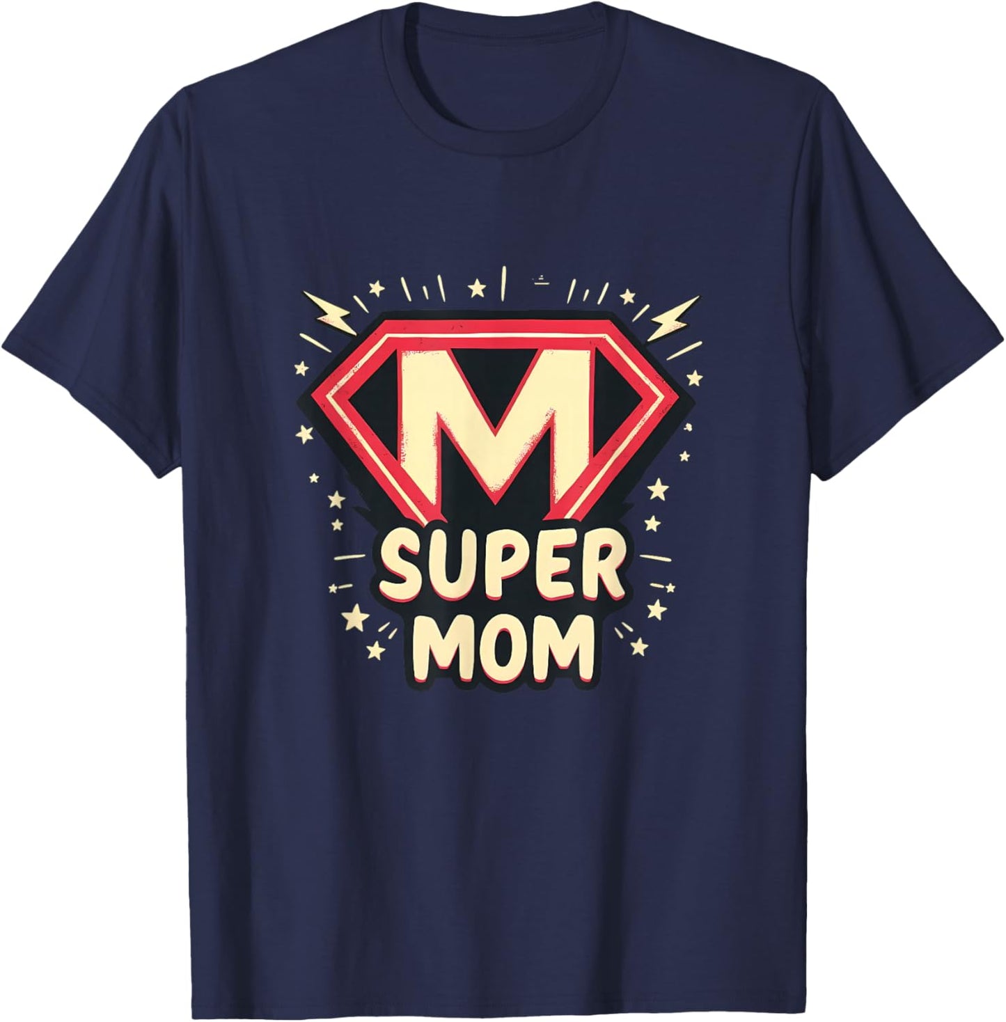 Mother's Day Gift Super Mom T-Shirt - T-Shirt | Navy