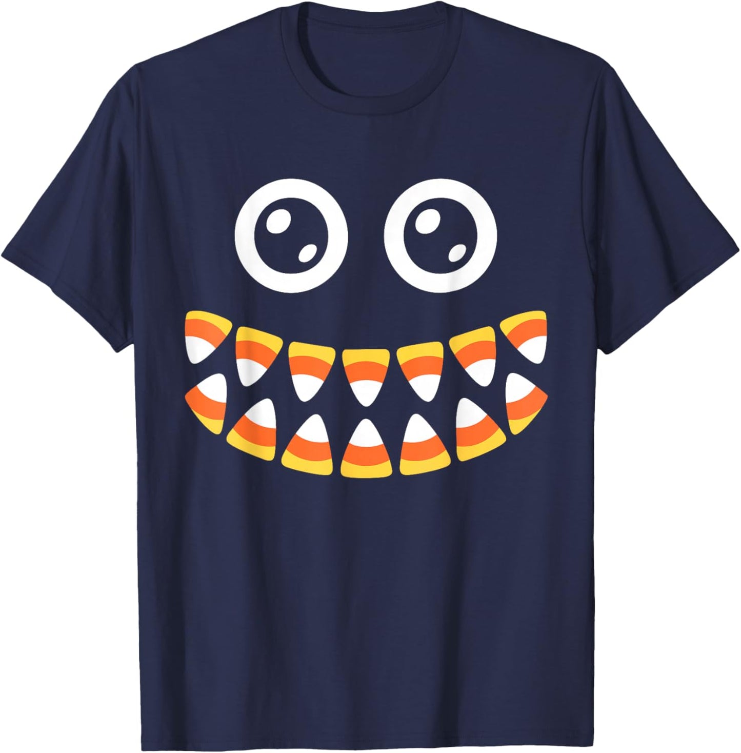 Candy Corn Face Shirt Adult Men Women Kids Halloween Costume T-Shirt - T-Shirt | Navy