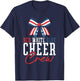 Red White Blue Cheer Crew Patriotic Cheerleader USA Bow T-Shirt - T-Shirt | Navy