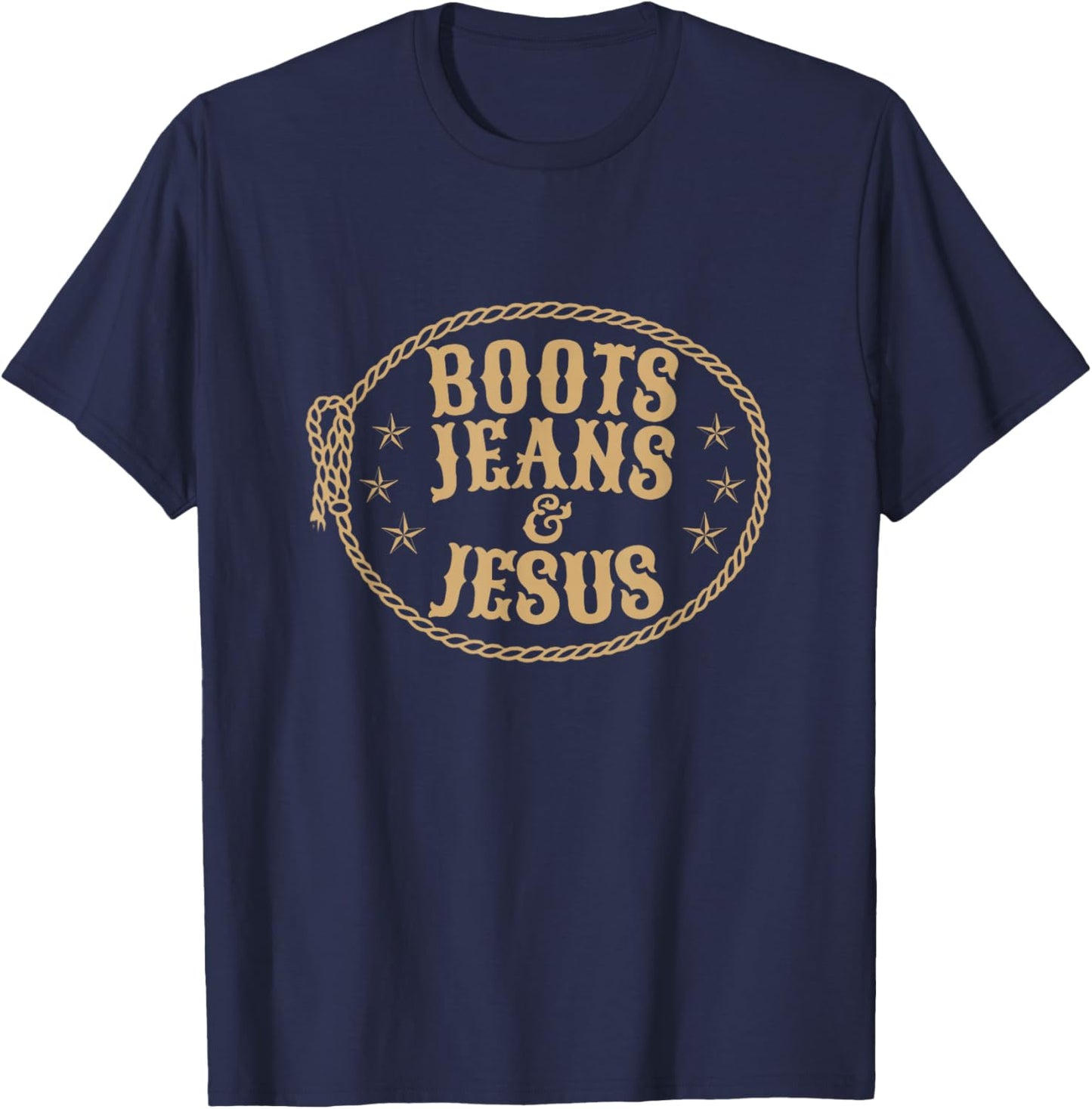 Cute Boots Jeans And Jesus Cowgirl Christian Country Western T-Shirt - T-Shirt | Navy