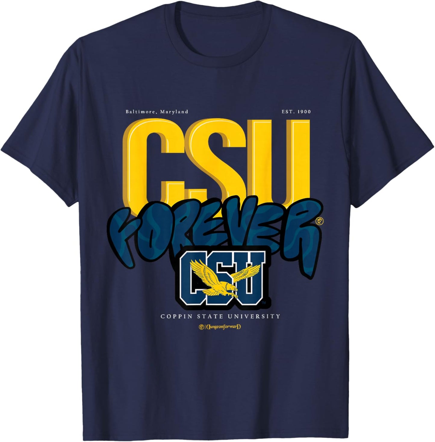 The Yard Essentials - Coppin State University - CSU Forever T-Shirt - T-Shirt | Navy