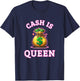Cash is Queen: Money Bag T-Shirt - T-Shirt | Navy