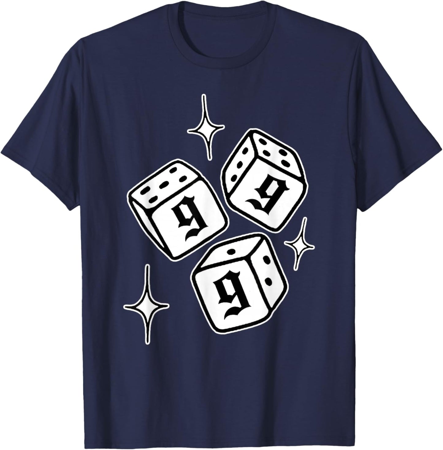 999 Angel Number Dice Stars Manifestation T-Shirt - T-Shirt | Navy