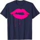 Touchlines Sexy Neon Lips 80s , Black, S T-Shirt - T-Shirt | Navy