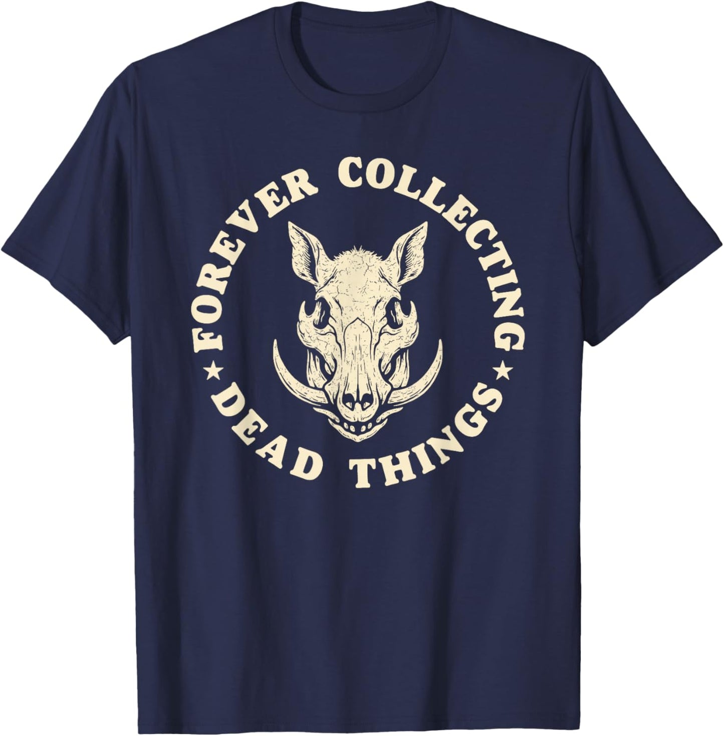 Taxidermist Life Feral Boar Skull Taxidermy Crew T-Shirt - T-Shirt | Navy