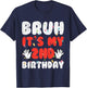 Kids Bruh Its My 2nd Birthday Hands 2 Bday Boys Girls Kid Toddler T-Shirt - T-Shirt | Navy
