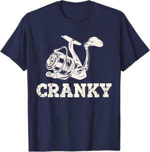 Cranky Fishing Lovers Gift , Women, Boys and Girls T-Shirt - T-Shirt | Navy