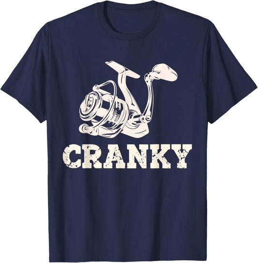 Cranky Fishing Lovers Gift , Women, Boys and Girls T-Shirt - T-Shirt | Navy