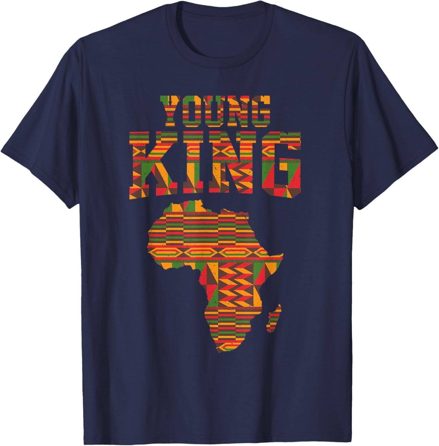 African King Art For Boys Toddlers African Print Kente Cloth T-Shirt - T-Shirt | Navy