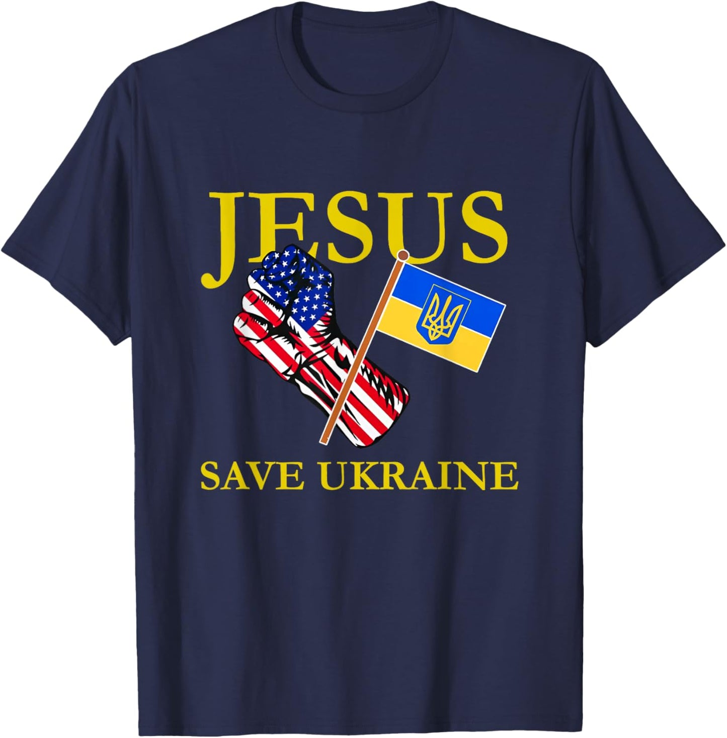 Jesus Save Ukraine Christian T-Shirt - T-Shirt | Navy