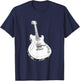 Classic White Electric Guitar T-Shirt - T-Shirt | Navy