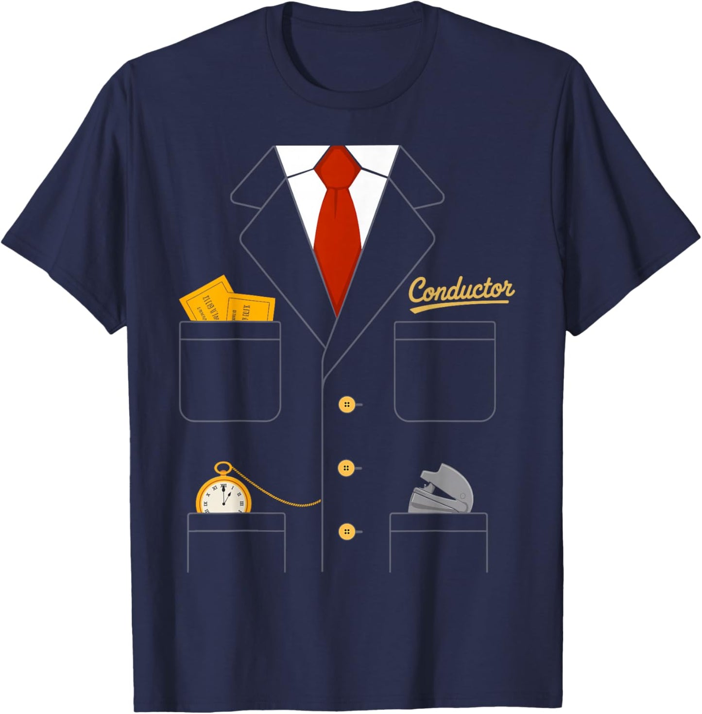 Train Conductor Costume Halloween T-Shirt - T-Shirt | Navy