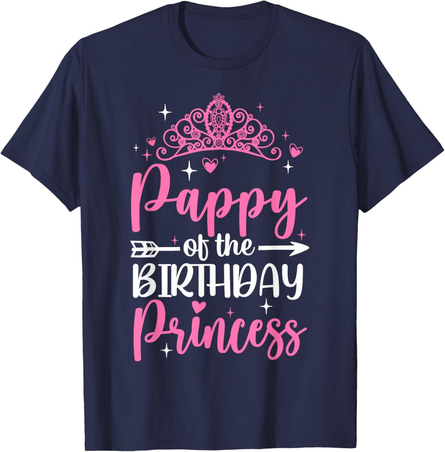 Pappy Of The Birthday Princess Bday Girl Kid Cute Family T-Shirt - T-Shirt | Navy