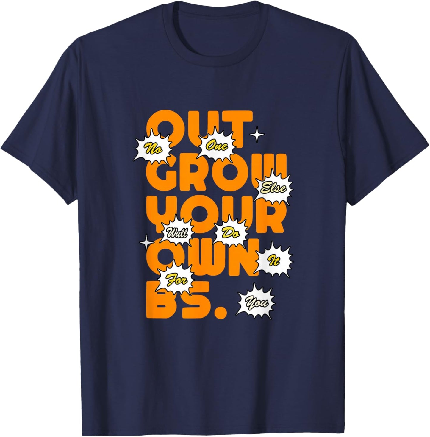 Orange Color Growth Orange Graphic T-Shirt - T-Shirt | Navy
