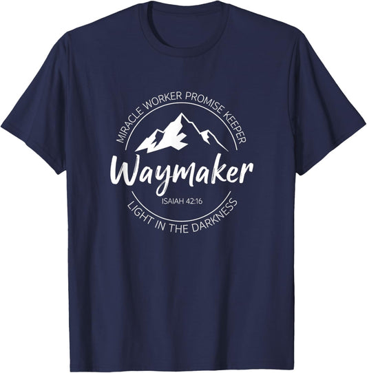 Christian Waymaker Isaiah 42:16, Miracle Worker Promise KEE T-Shirt - T-Shirt | Navy