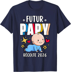 Gift Future Grandpa 2026 Grandpa Announcement Pregnancy Baby T-Shirt - T-Shirt | Navy