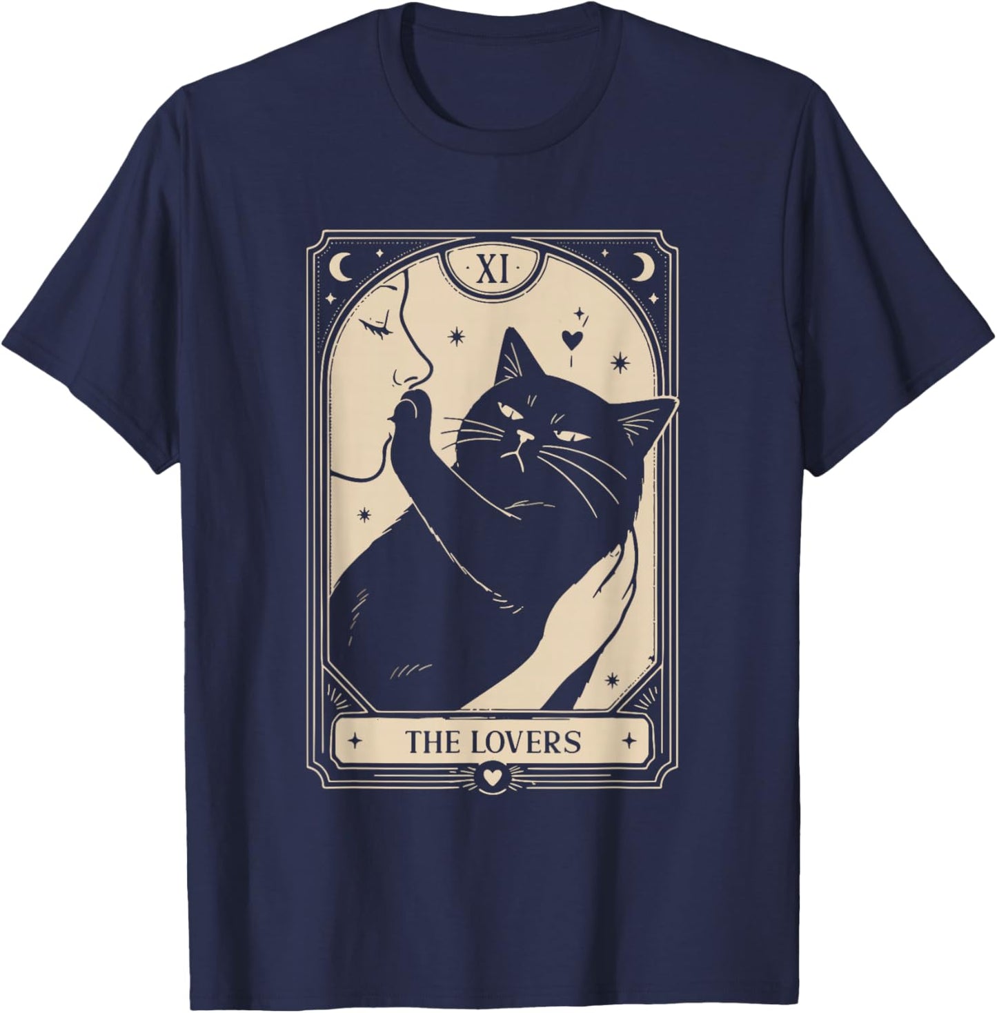 Witchy Cat Tarot Card T-Shirt - T-Shirt | Navy