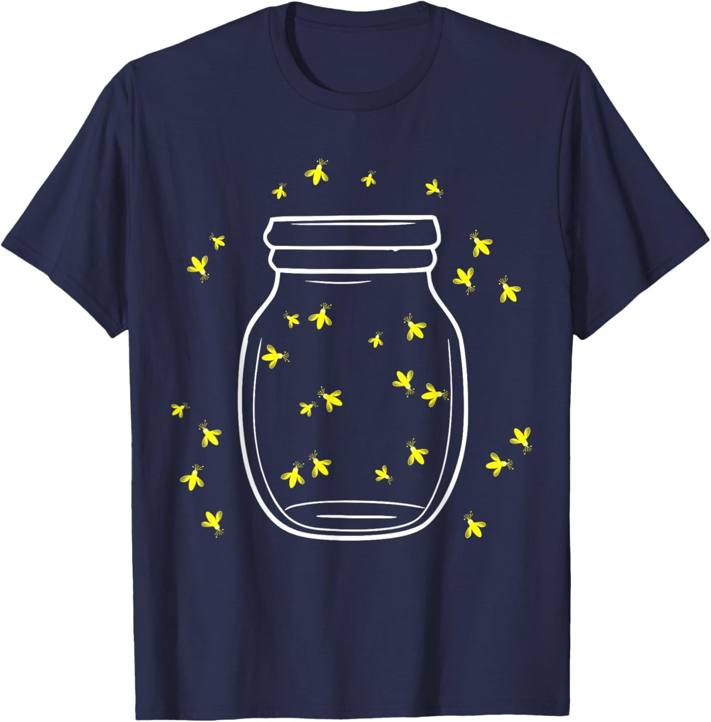 Fireflies in Jar for Nature Lovers Summer Vibe T-Shirt - T-Shirt | Navy