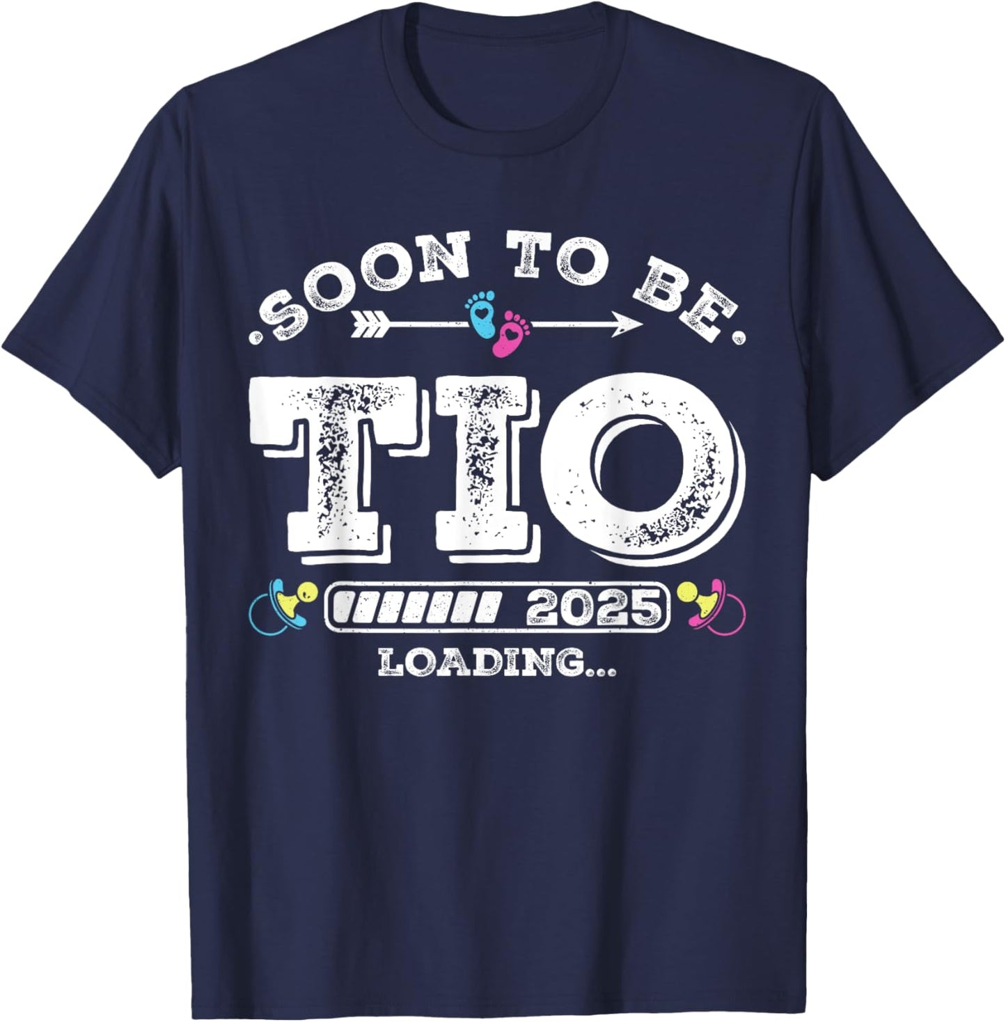 Soon to Be Tio 2025 Loading for Pregnancy Announcement T-Shirt - T-Shirt | Navy