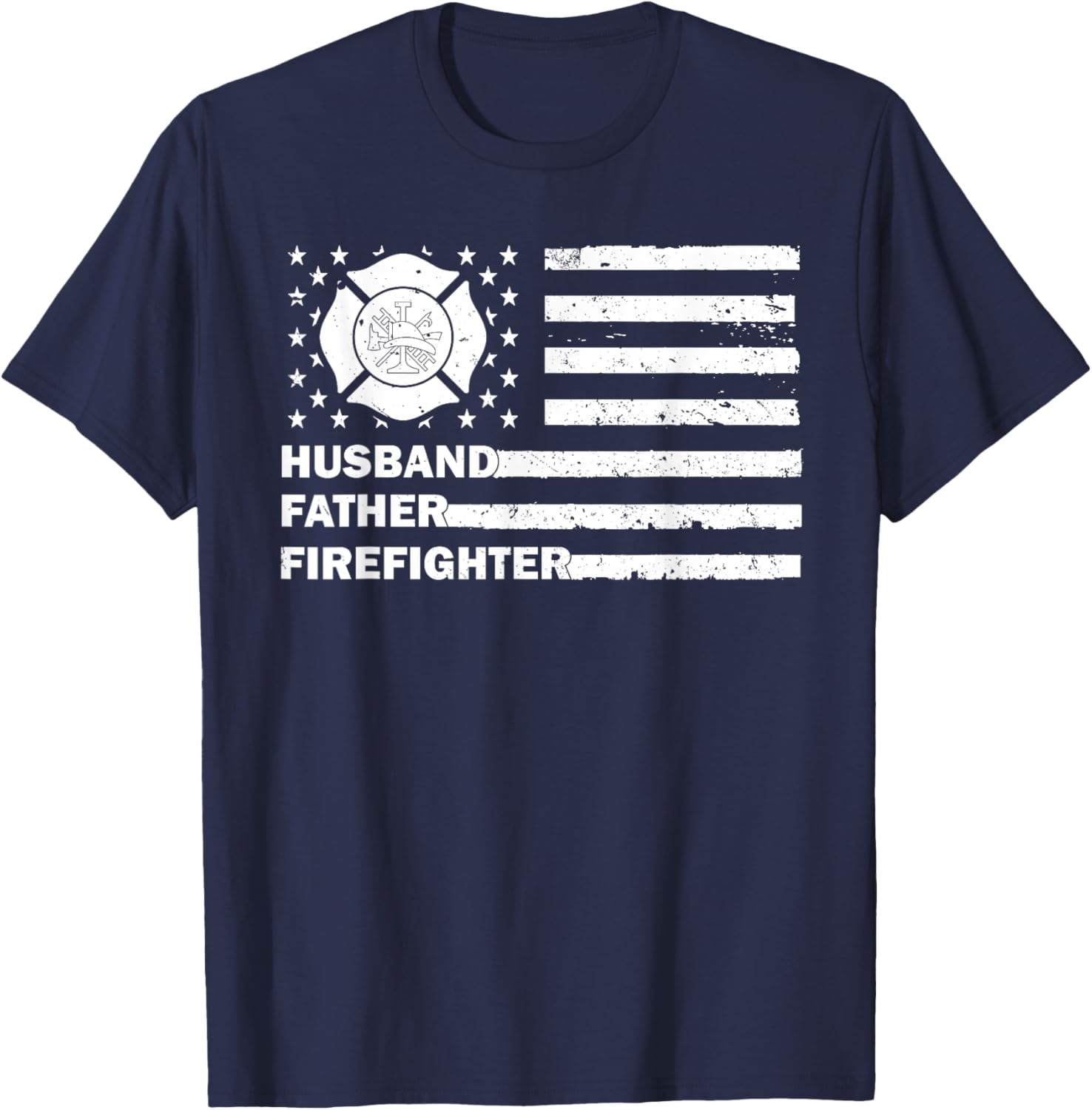 Firefighter Art For Husband Men Dad Firefighting Firefighter T-Shirt - T-Shirt | Navy
