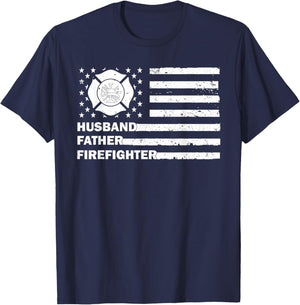 Firefighter Art For Husband Men Dad Firefighting Firefighter T-Shirt - T-Shirt | Navy