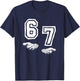 Six Seven 67 Meme Funny Gen Alpha Brain Red T-Shirt - T-Shirt | Navy