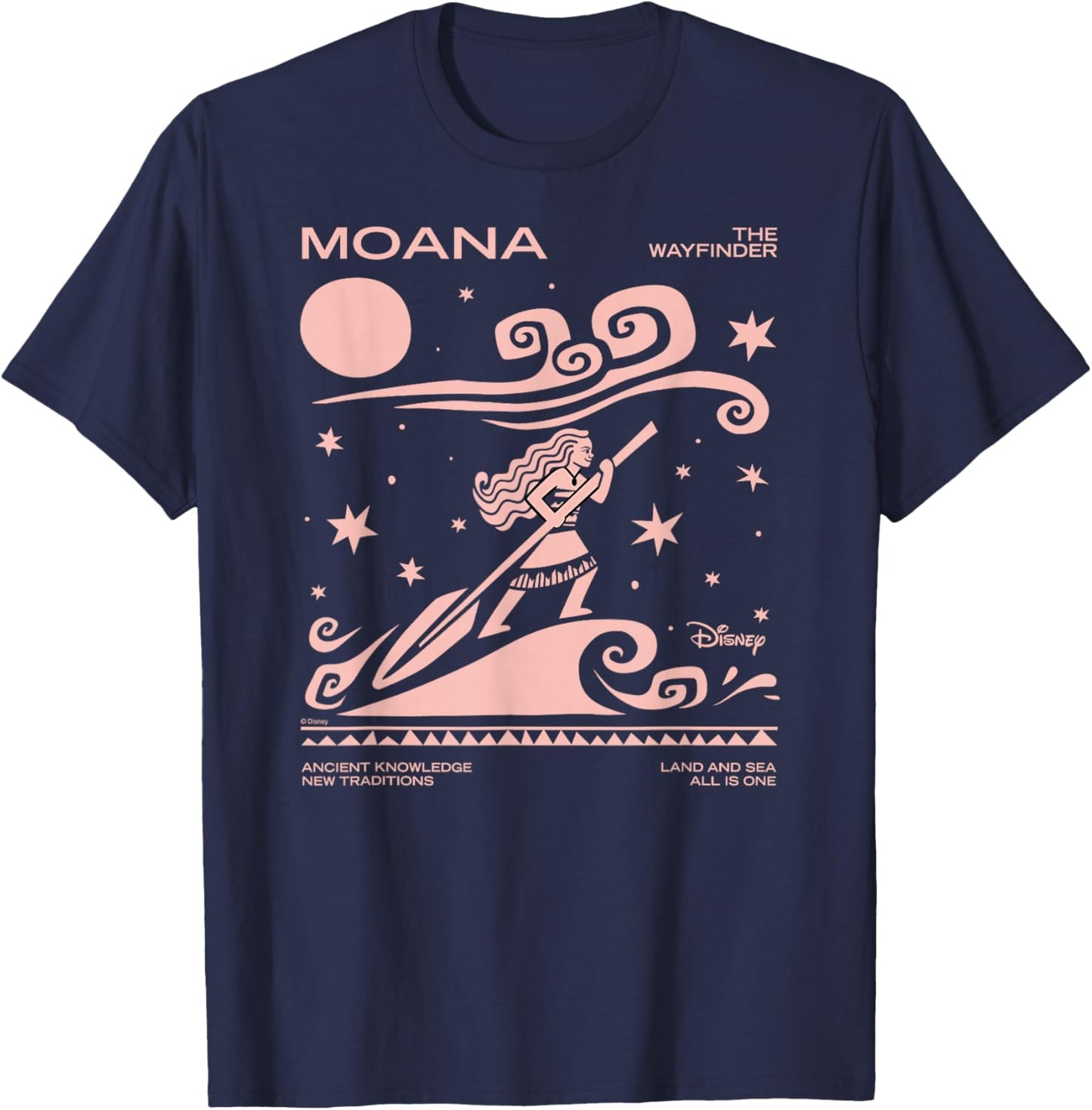 Disney Moana The Wayfinder Ancient Knowledge Pink T-Shirt - T-Shirt | Navy