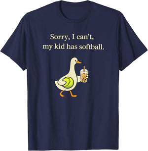 Softball Mom Sorry I Can't Funny Goose Mother Saying T-Shirt - T-Shirt | Navy