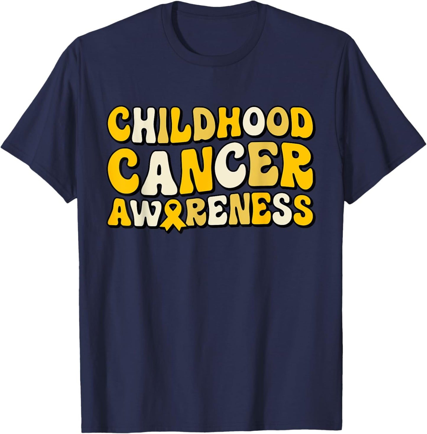 In September We Wear Gold - Childhood Cancer Awareness T-Shirt - T-Shirt | Navy