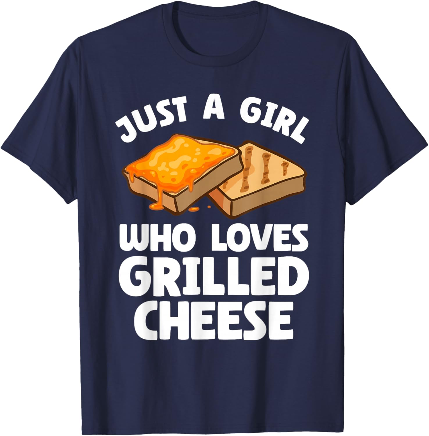 Grilled Cheese Art For Girls Women Grilled Cheese Sandwich T-Shirt - T-Shirt | Navy