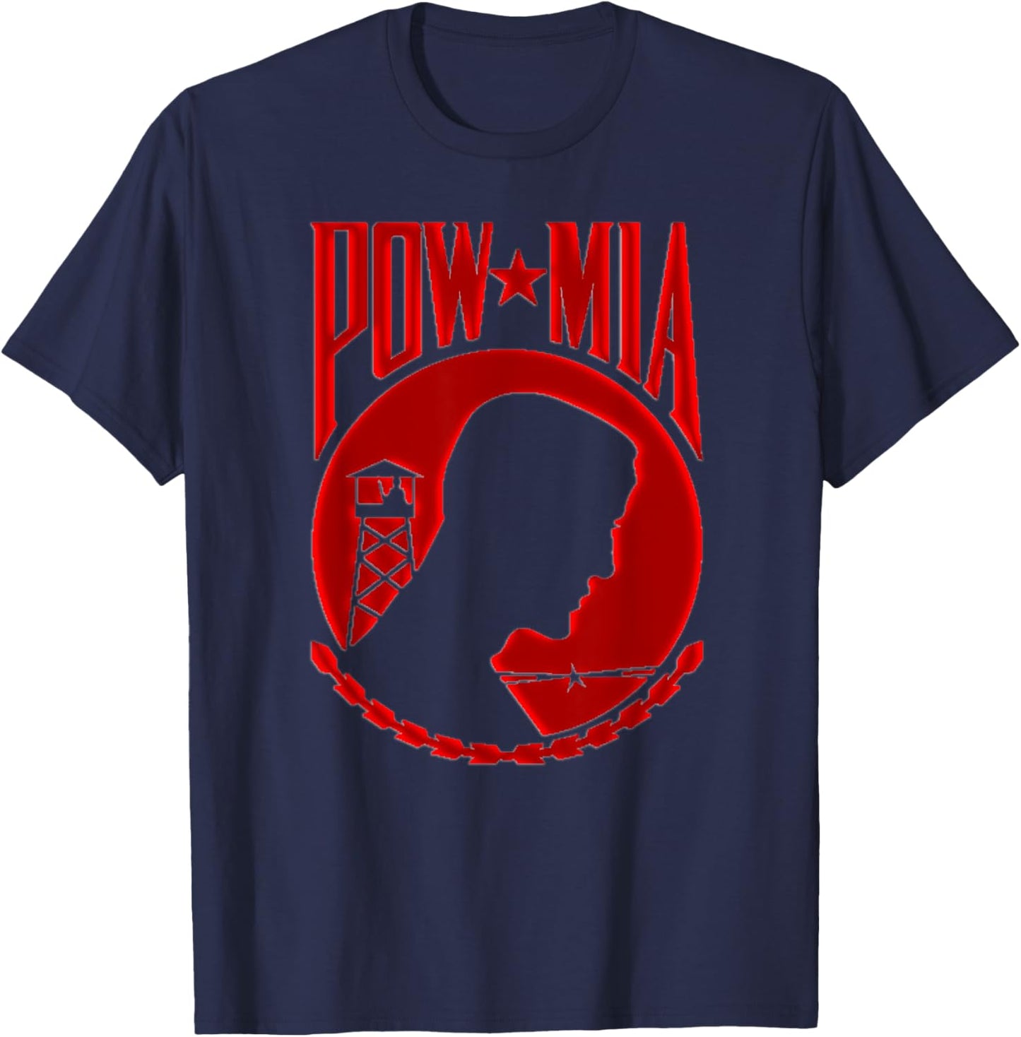 POW MIA Red Logo T-Shirt - T-Shirt | Navy