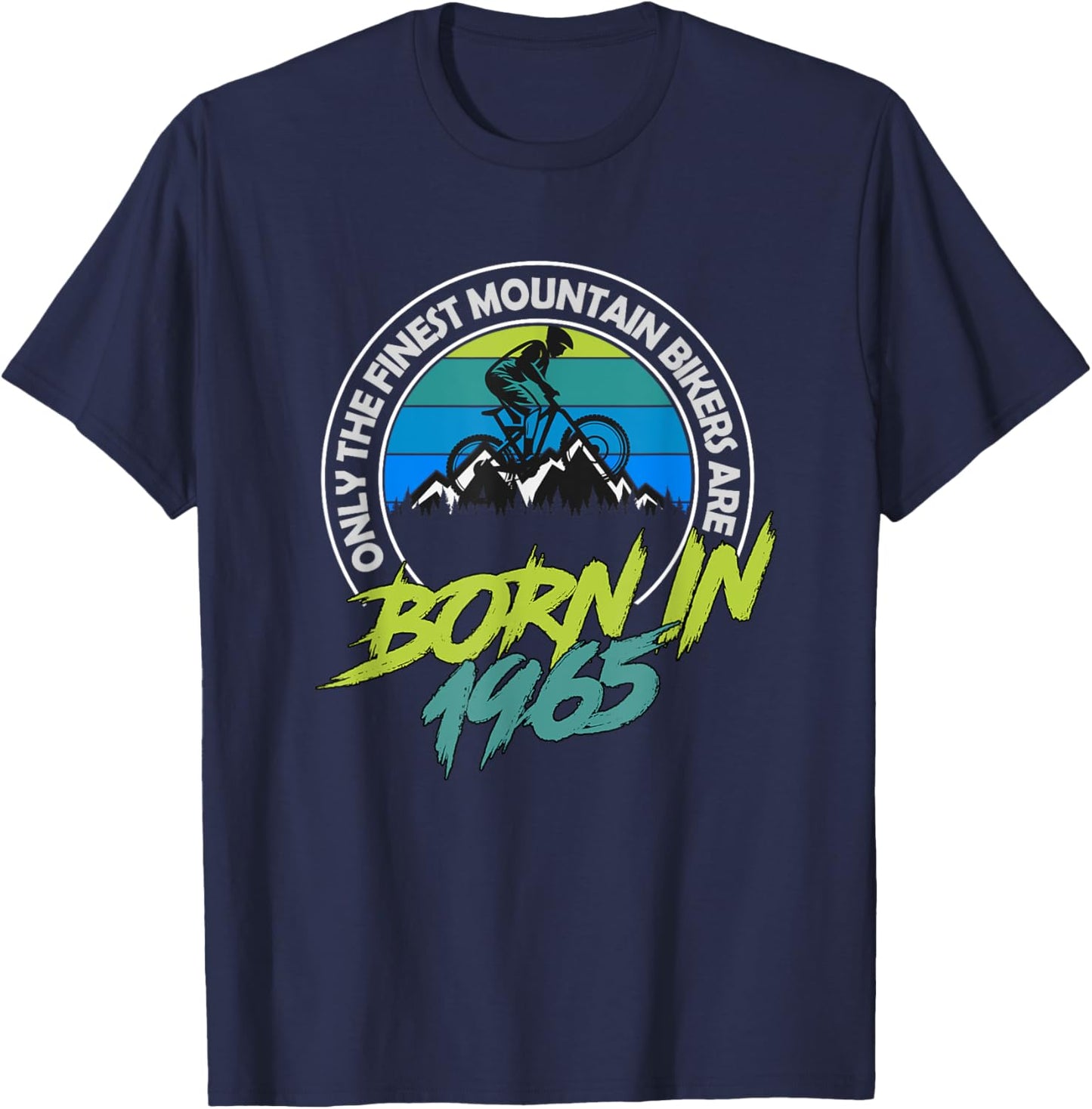60 Year Old MTB Born in 1964 60th Birthday Mountain Biker T-Shirt - T-Shirt | Navy