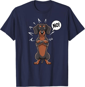 Stubborn Wirehaired Dachshund NO Teckel Dog Hunting funny Men Women Girls Kids T-Shirt - T-Shirt | Navy