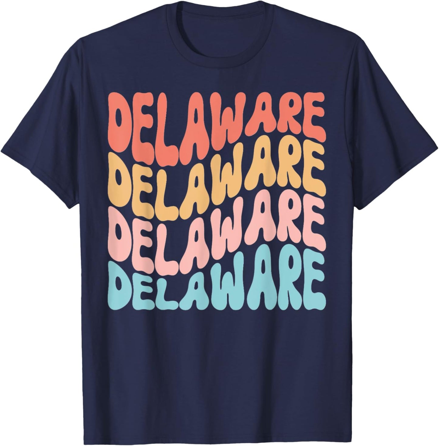 Funny Cute Retro Graphic Men Women & Kids Delaware T-Shirt - T-Shirt | Navy