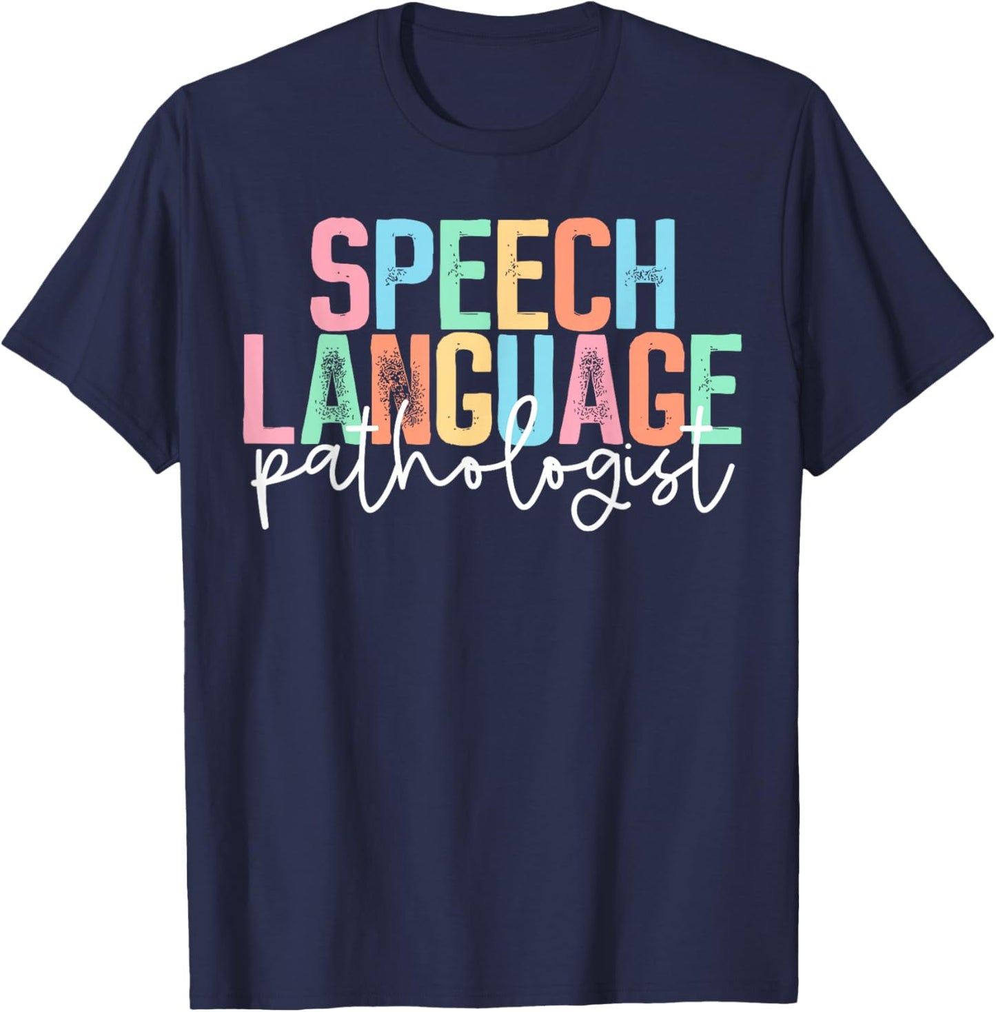 Cute Speech Therapy Speech Language Pathologist Floral T-Shirt - T-Shirt | Navy