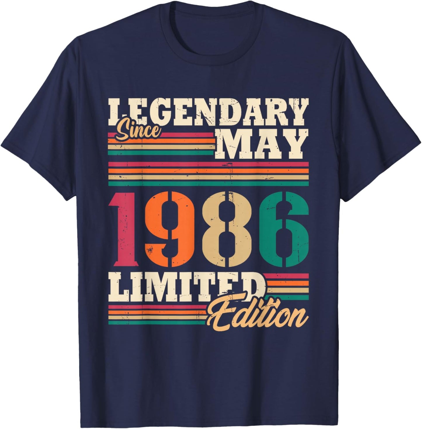 Vintage Mai 1986 Cadeau Anniversaire 40 Ans Hommes Femmes T-Shirt - T-Shirt | Navy